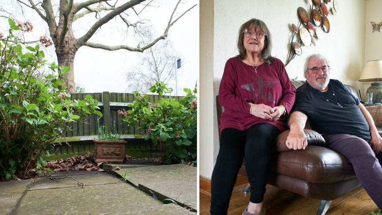 Steven and Eileen Geer say RHP are refusing to pay to repair their garden after it was damaged by a tree owned by the housing partnership. (Photo: Oliver Monk)