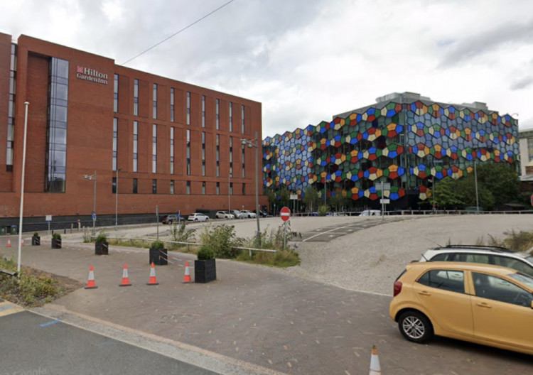 Block 4B, at Smithfield, has been given permission to retain its use as a car park for another three years (Google).