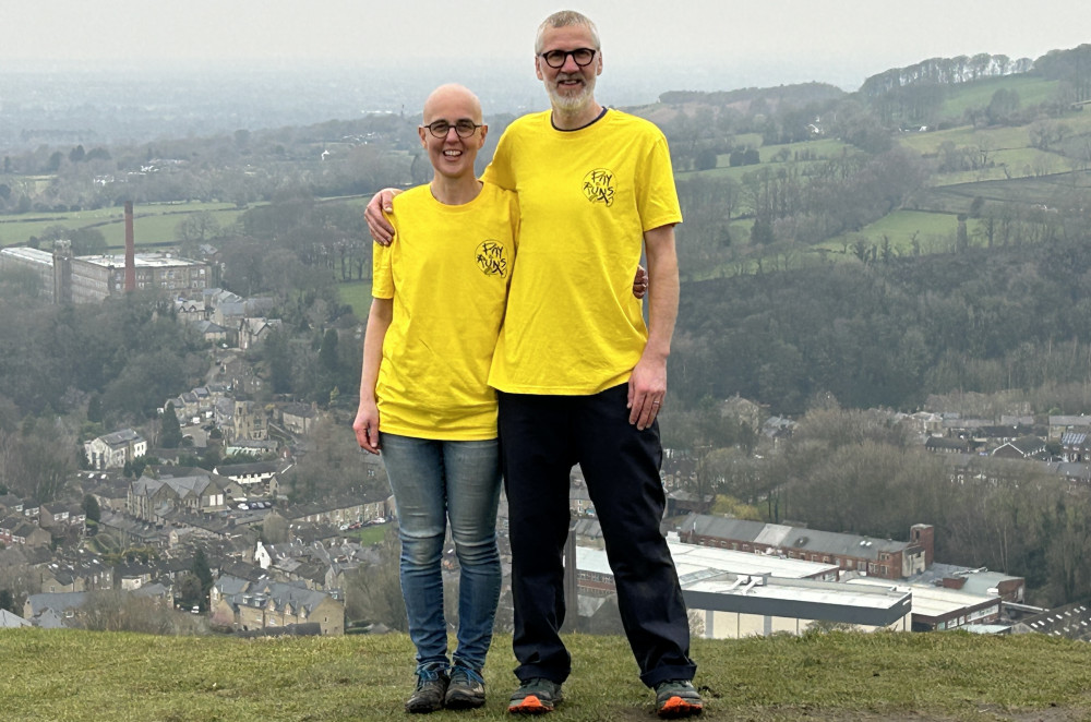 Cath and Ian Ray, photographed amidst the Bollington skyline. (Image - The Ray Family)