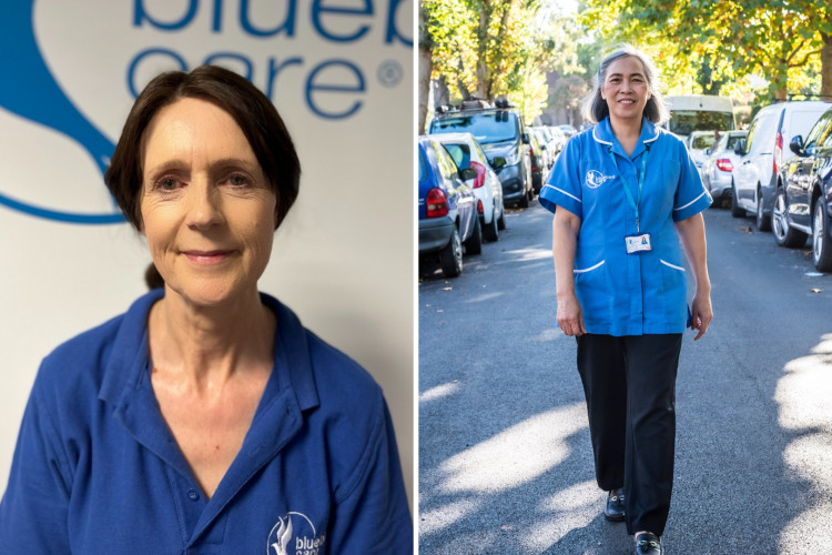 Bluebird Care Assistants Jean (left) and Fe (credit: Bluebird Care Richmond & Twickenham). 