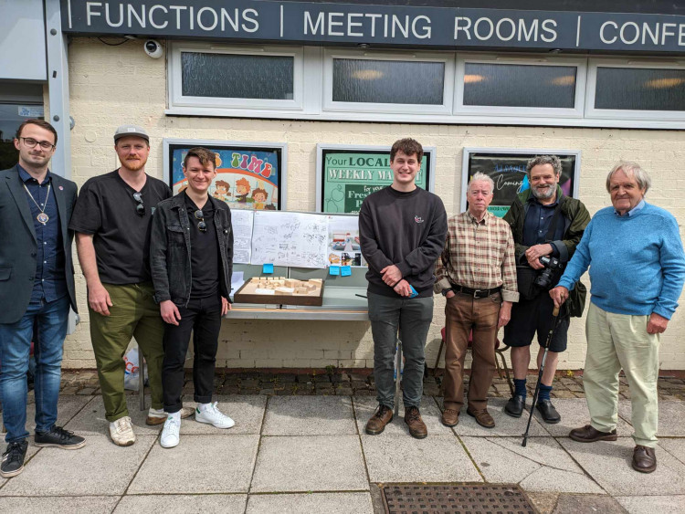 The exhibition outside Alsager Civic today showing the students' work. (Photo: Nub News)rk of 