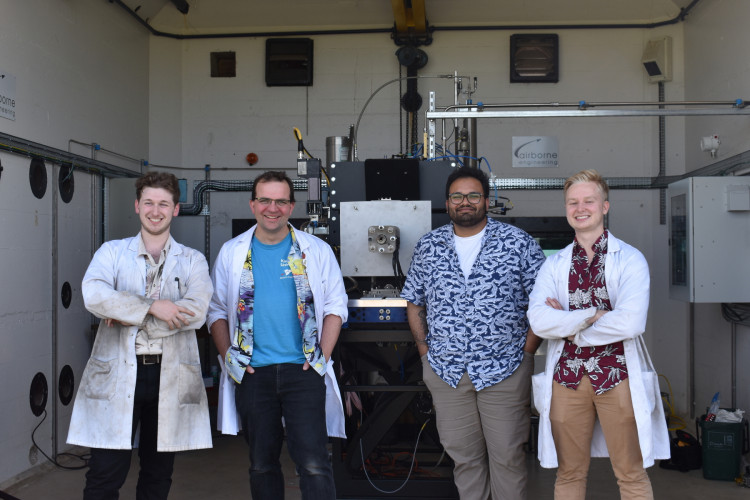 The KURE team including Dr Peter Shaw (centre left), Vinay Williams (centre right) and Mathias Welher (far right). (Photo: Kingston University)