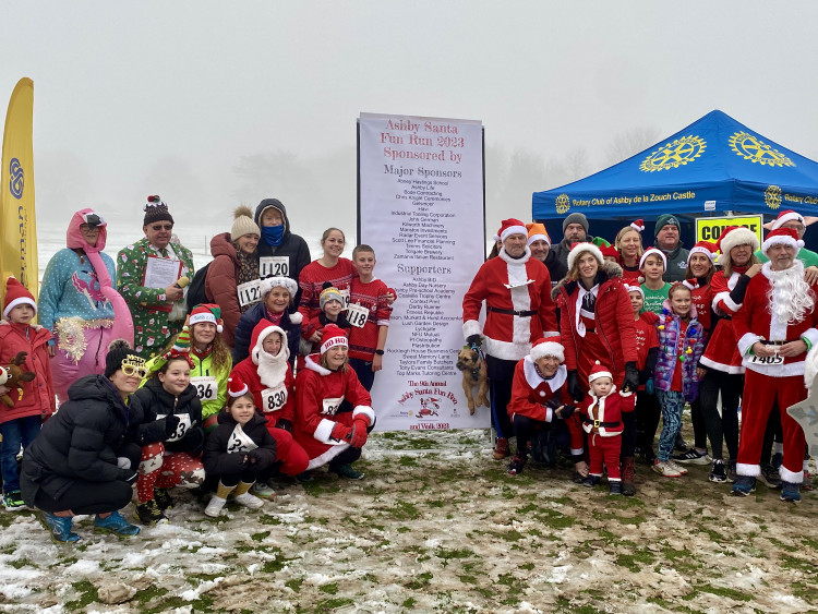 Ashby Castle Rotary Club organises the annual Santa Fun Run and Walk each December. Photo: Ashby Nub News