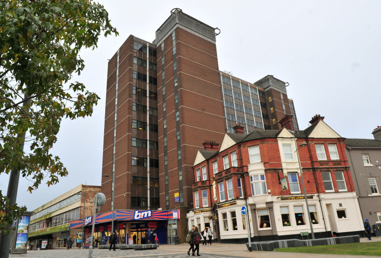 The upper ten floors of Blackburn House, Hanley, could become 130 new flats if plans are approved (LDRS).