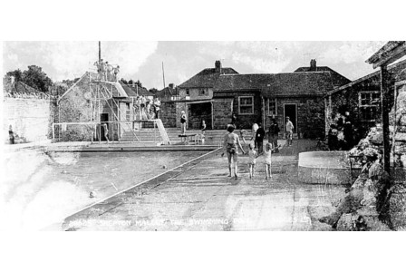 A historic photograph of Shepton Mallet Lido