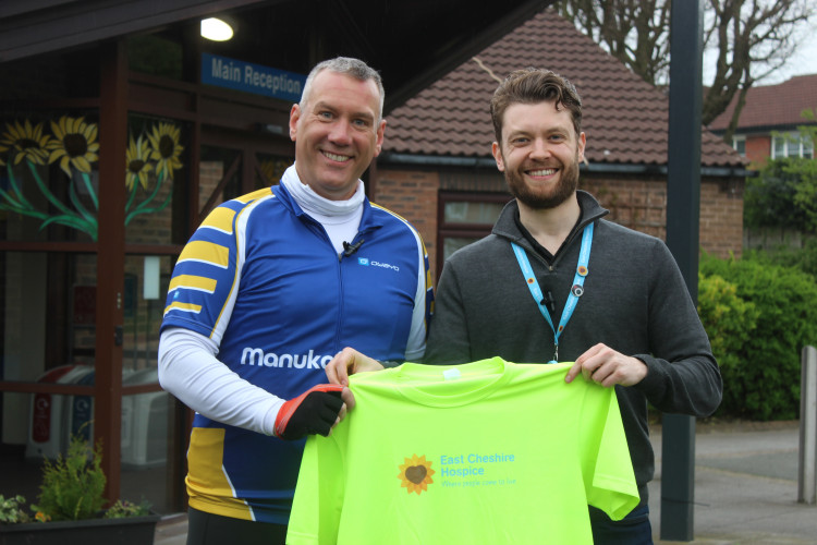 Darren Smith with Luke Oldham, Corporate Fundraiser for East Cheshire Hospice. 