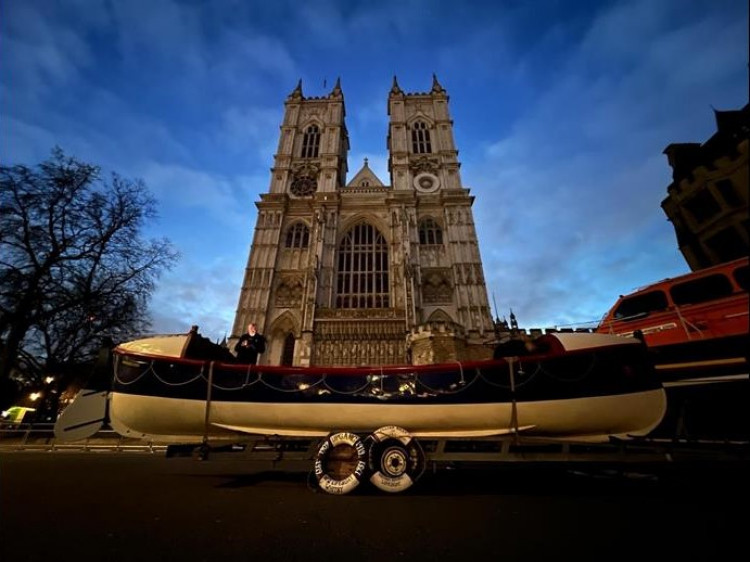 The historic lifeboat ‘William Riley’ at Westminster Abbey. (Photo: RNLI)