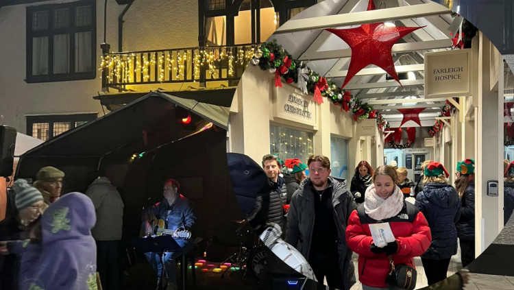 Two photos from Maldon Christmas Fayre 2023, The Swan Hotel and Edwards Walk. (Photo: MTC)