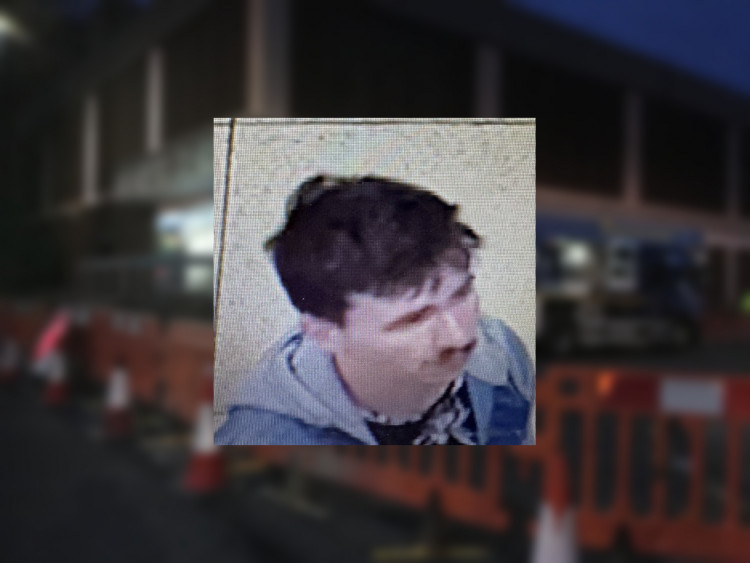 Police are looking to speak to this man. He is pictured in one of Macclesfield's two Tesco supermarkets. 