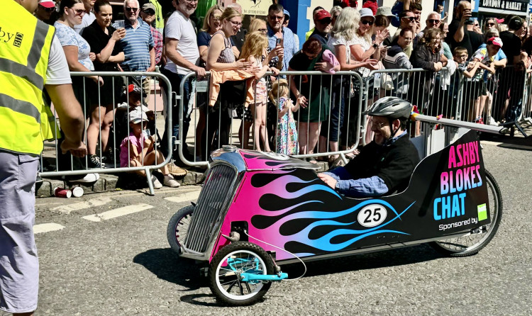 Competitors decorated their vehicles for the event in Ashby town centre. Photo: Ashby Nub News