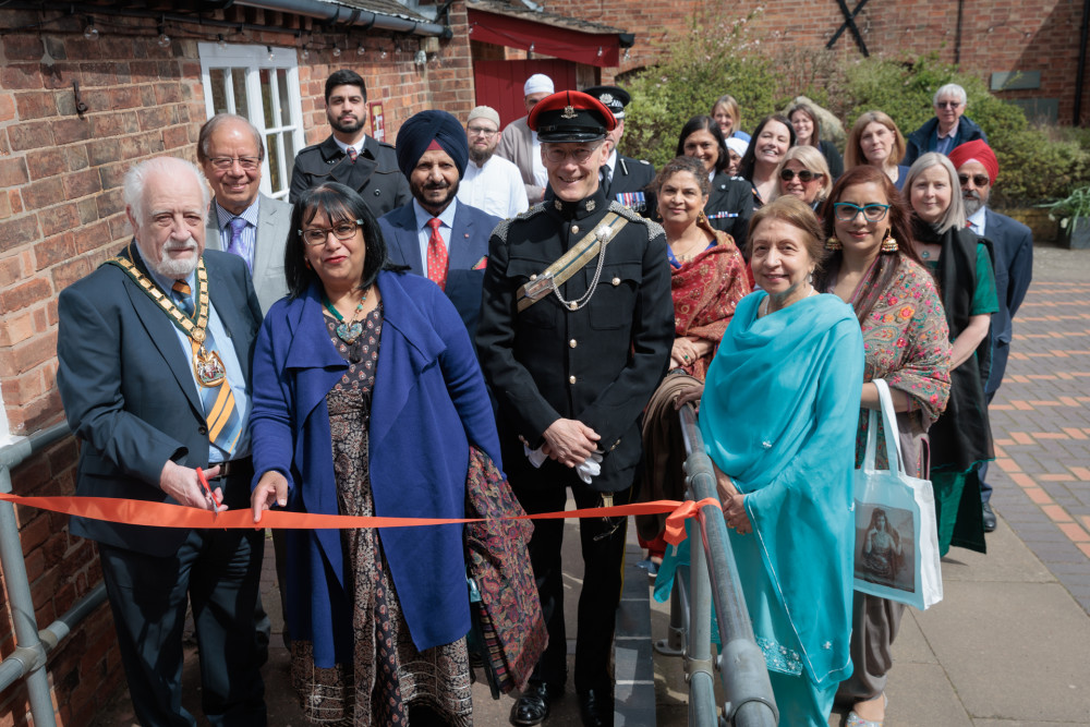 Ribbon cutting for the Sikh exhibition at Bosworth Battlefield Heritage Centre. All photos: Leicestershire County Council