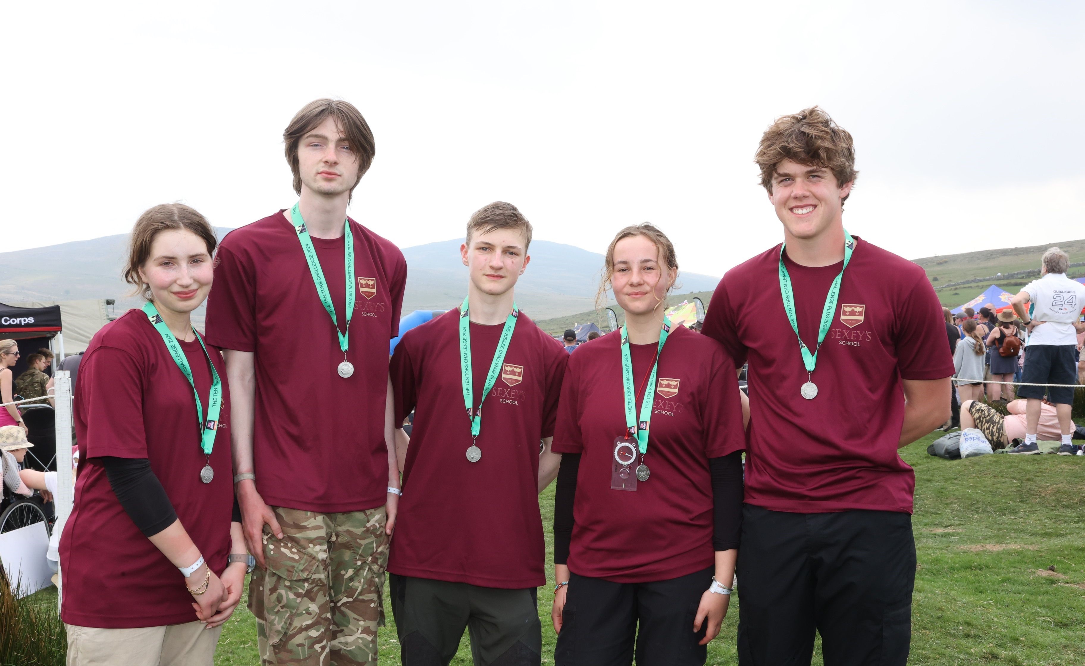 The 45 mile team with their medals. 