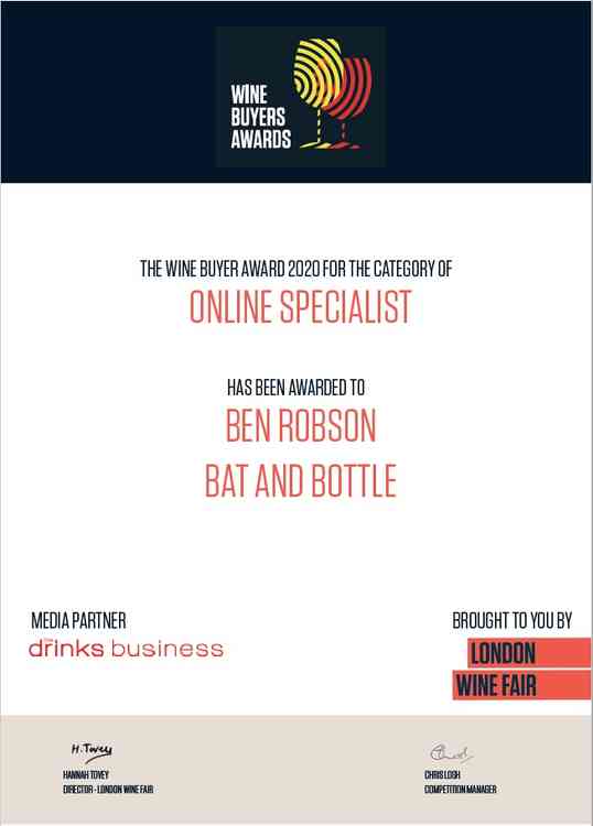 The London Wine Fair Wine Buyers Award for 'Online Specialist'