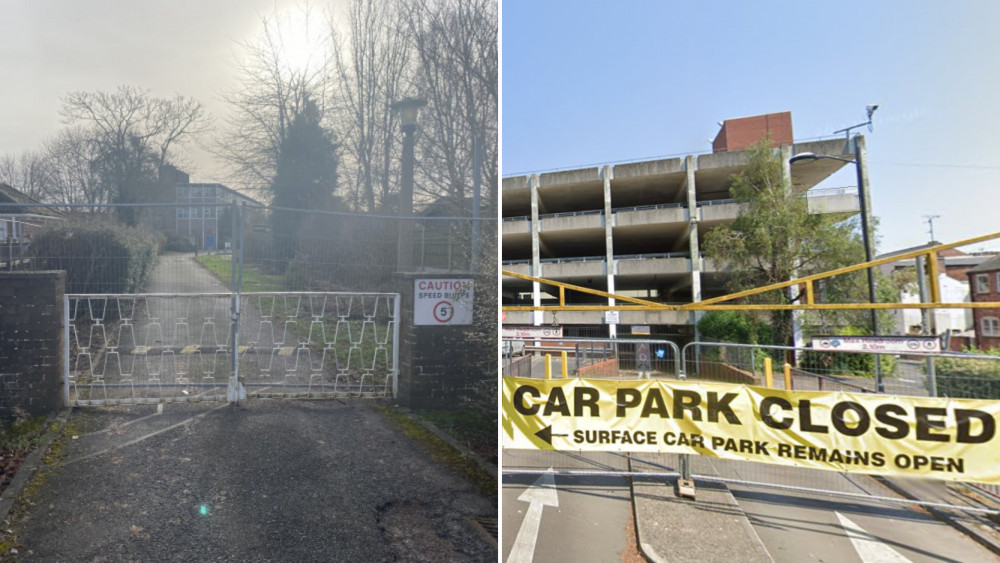 The old Kenilworth School sites (left) and Covent Garden car park are waiting to be flattened (images by James Smith / Google Maps)