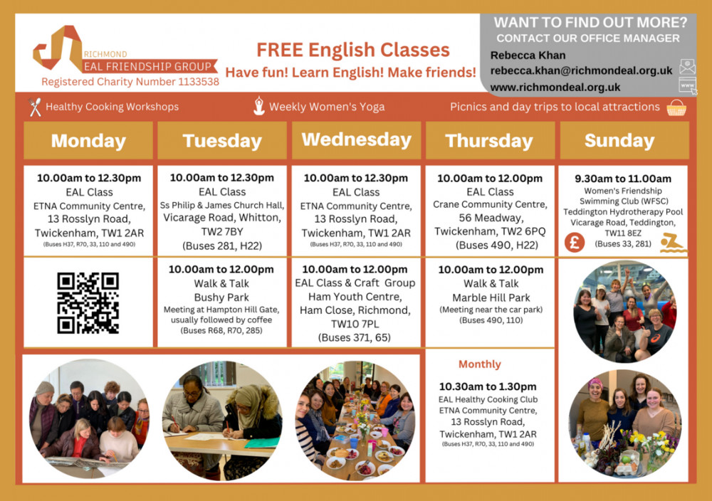 Free English and Craft Classes