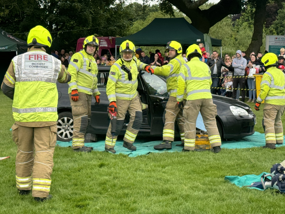 Fire crews from Ashby and Coalville staged a road traffic accident exercise during the Emergency Services Day. Photos: Ashby Nub News