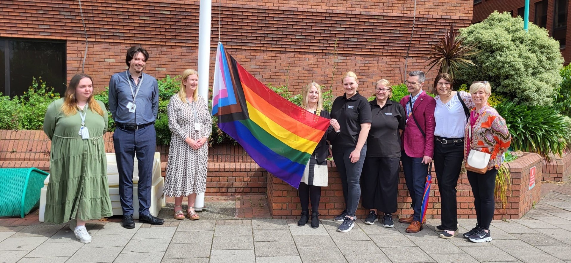 The Progress flag ceremony party.