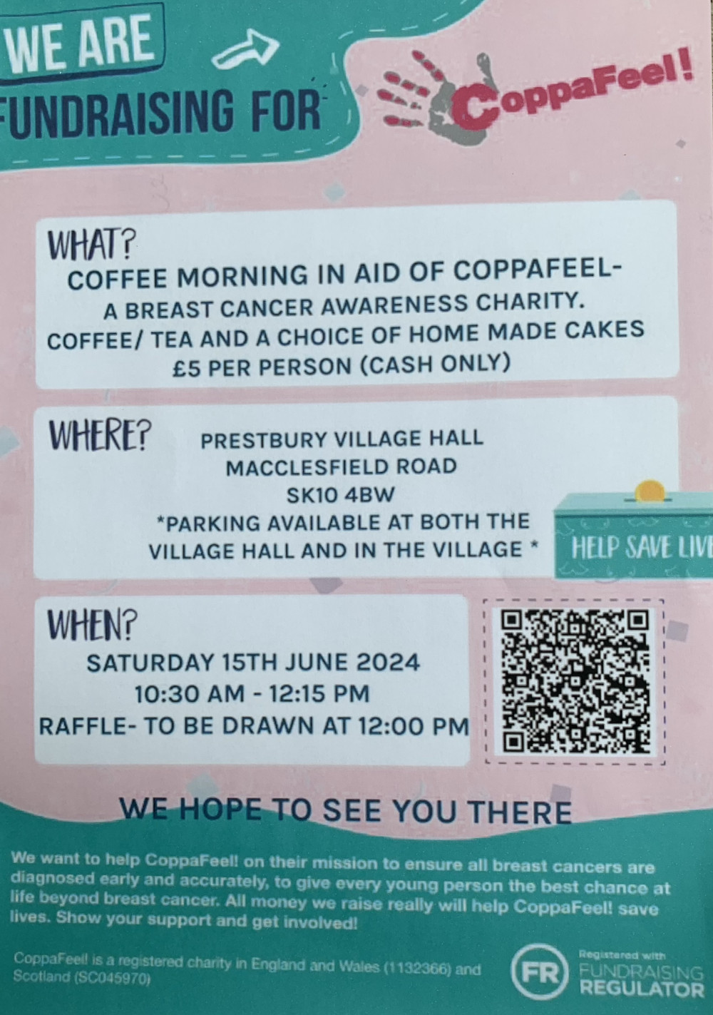 Coffee Morning in aid of CoppaFeel