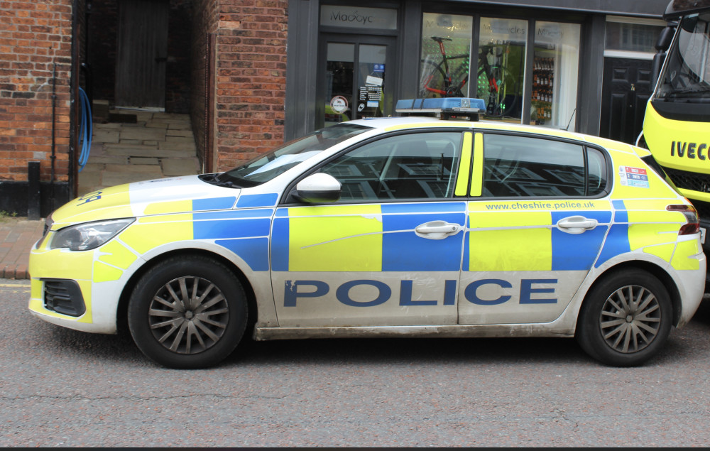 A Cheshire Police car in Macclesfield. (Image - Macclesfield Nub News) 