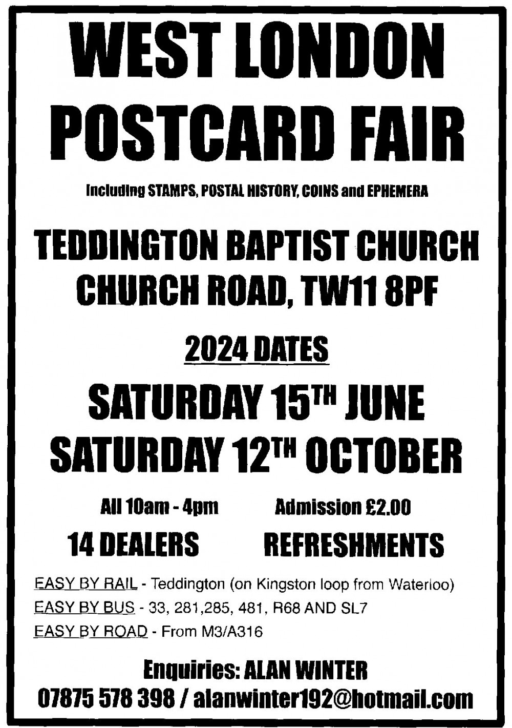 WEST LONDON POSTCARD FAIR