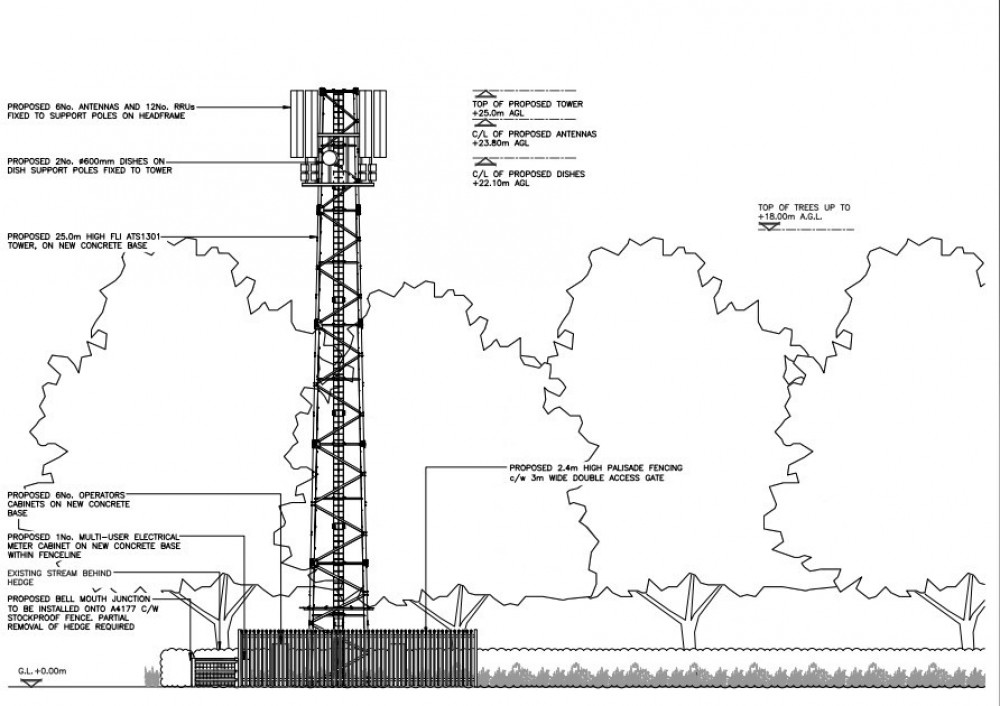 Plans for the mast have been put forward by Icon Tower Infrastructure Limited (image via planning application)