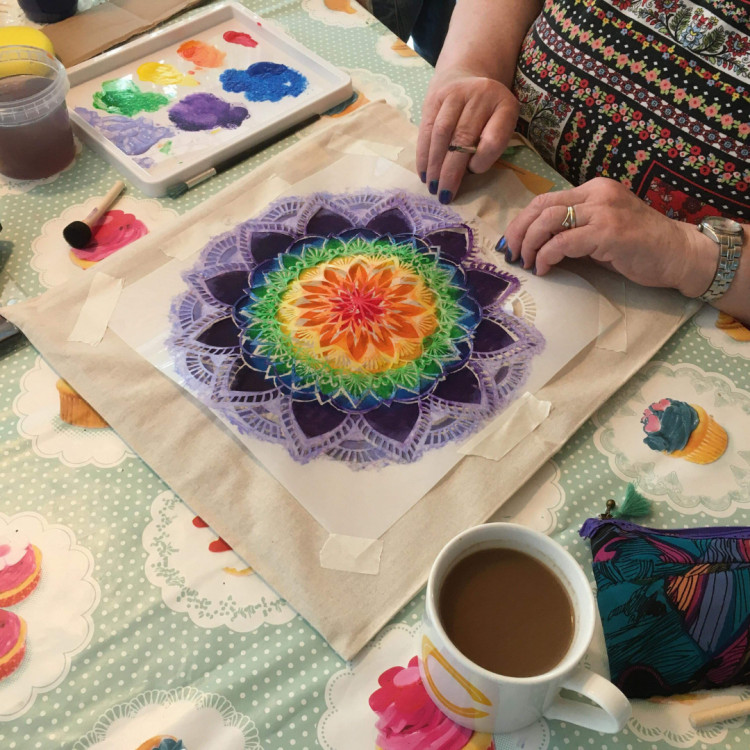 Mandala Fabric Painting