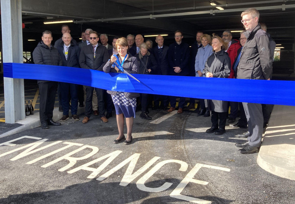 UHNM Chief Executive Tracy Bullock opened the new staff car park At Royal Stoke (LDRS).