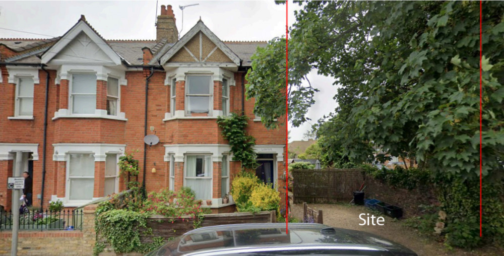 The two-storey home would be built on a piece of land next to 37 Latham Road (image via planning application)