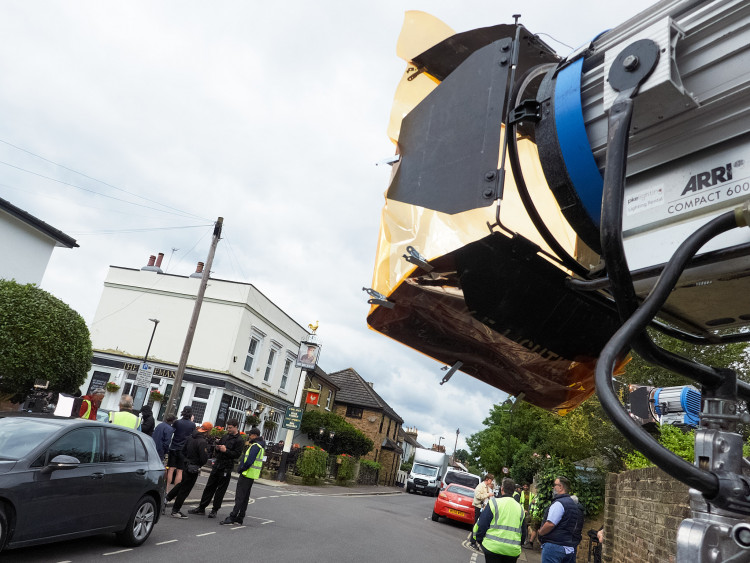 Forty cast and crew behind ITV crime drama Unforgotten arrived to shoot part of the series’ sixth season at The Rifleman pub on Monday, 10 June. (Photos: Oliver Monk)