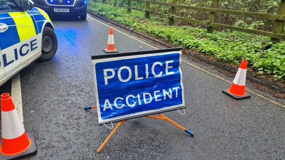 A motorcyclist was taken to hospital following a collision near Sandbach. (Photo: Nub News)