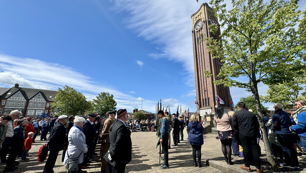 Hundreds attended the ceremony in Memorial Square on Sunday. Photos: Coalville Nub News