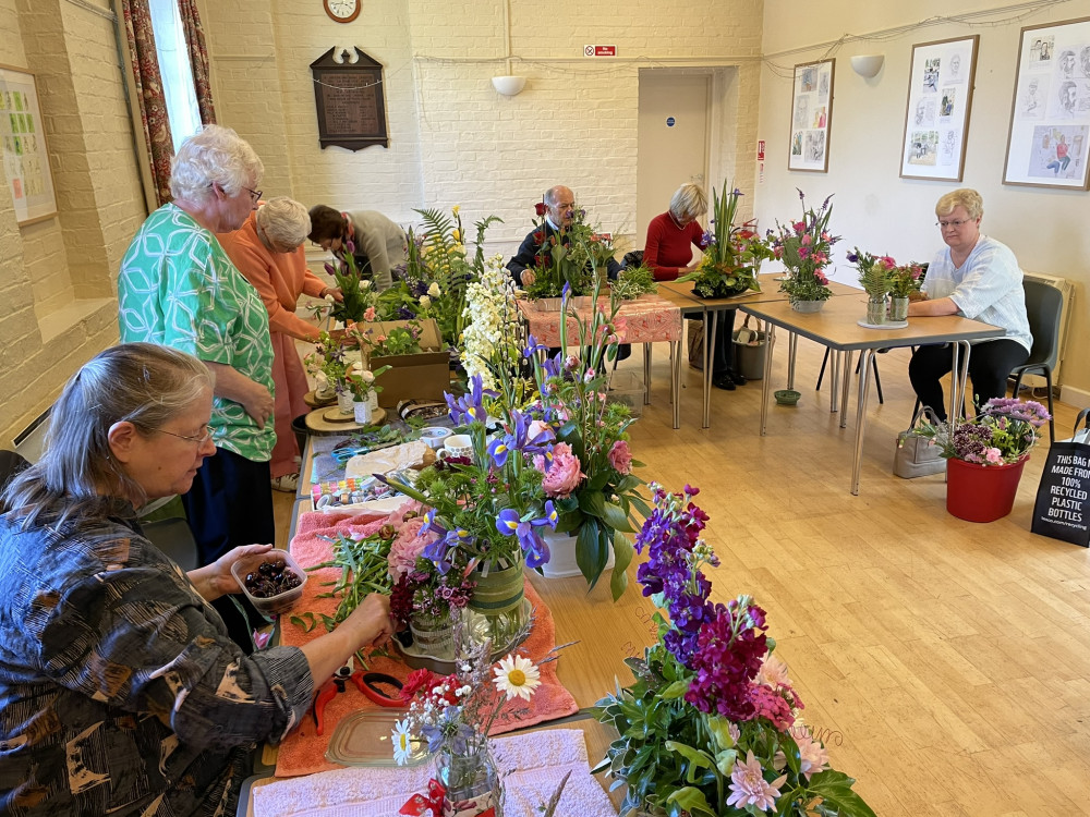 Members and Visitors enjoying the Club’s Workshop, 8 June 2024. Image credit: Rutland Flower Club.