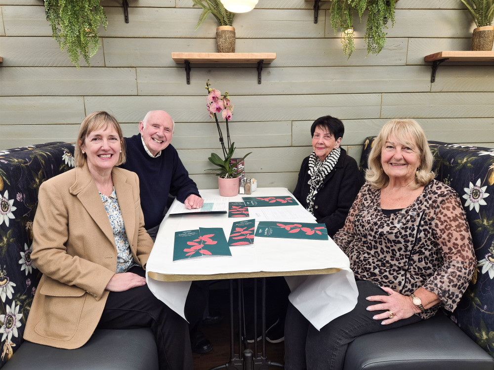 Above from left: Sarah Squire - Chairman, Sarah’s father, Colin Squire - Chairman Emeritus, Squire’s Garden Centres with competition winner, Margaret Ciano and friend Jacki Grafton (credit: Squire's Garden Centre).