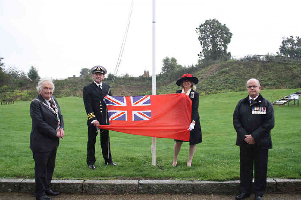 From left to right: Rutland County Council Chairman Edward Baines, Captain Robert Strick, Lord-Lieutenant of Rutland Dr Sarah Furness, Armed Forces Champion Councillor Ian Razzell.