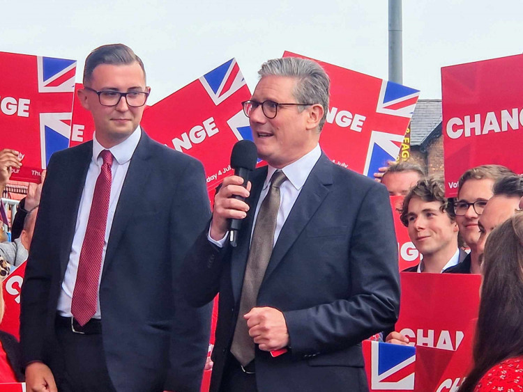 Sir Keir Starmer visited Crewe Alexandra FC's Mornflake Stadium, Gresty Road, on Thursday 13 June, following the launch of his party's manifesto that morning (Ryan Parker).