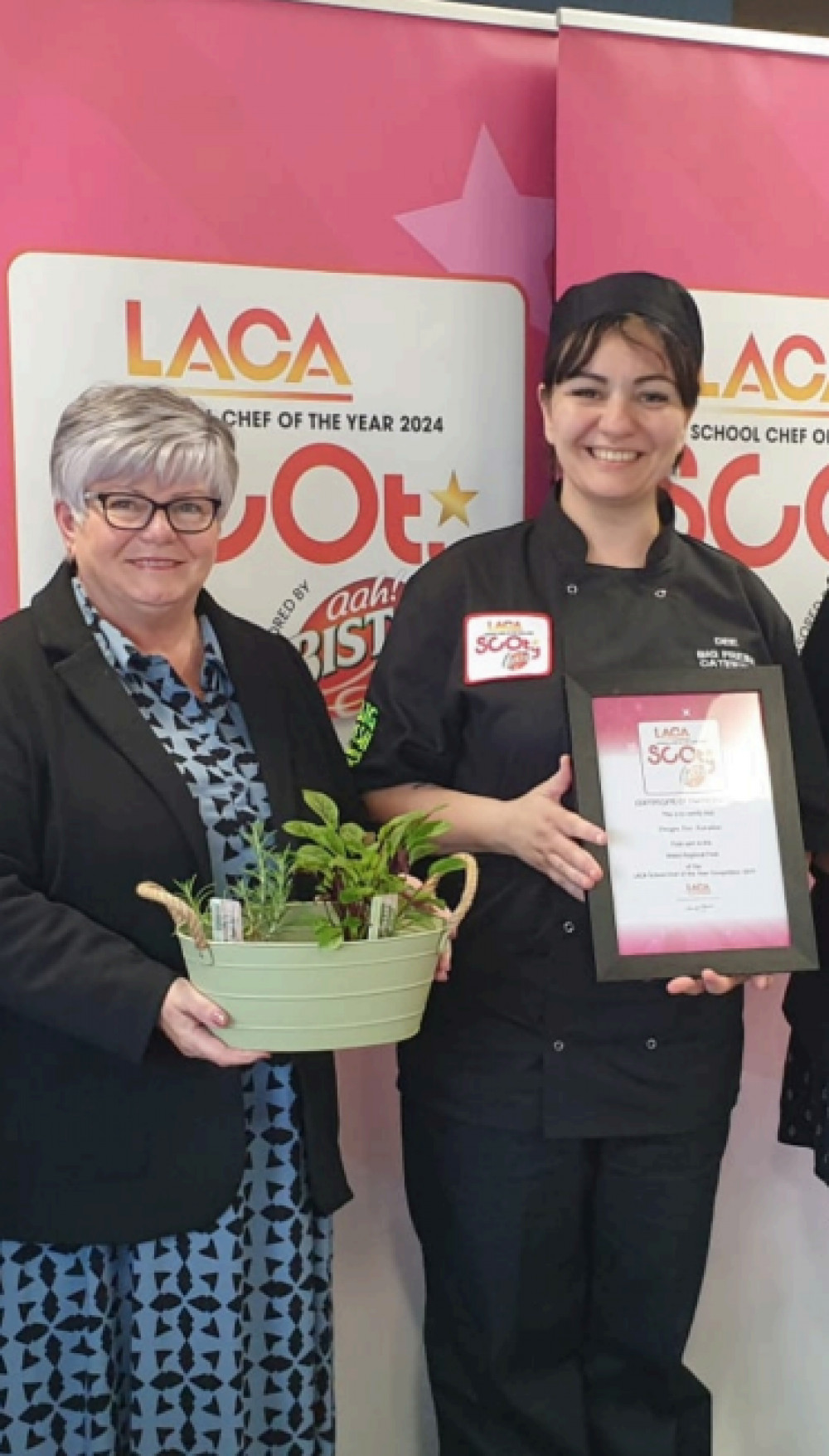 Dee Karakus being awarded her School Cook of the Year Award