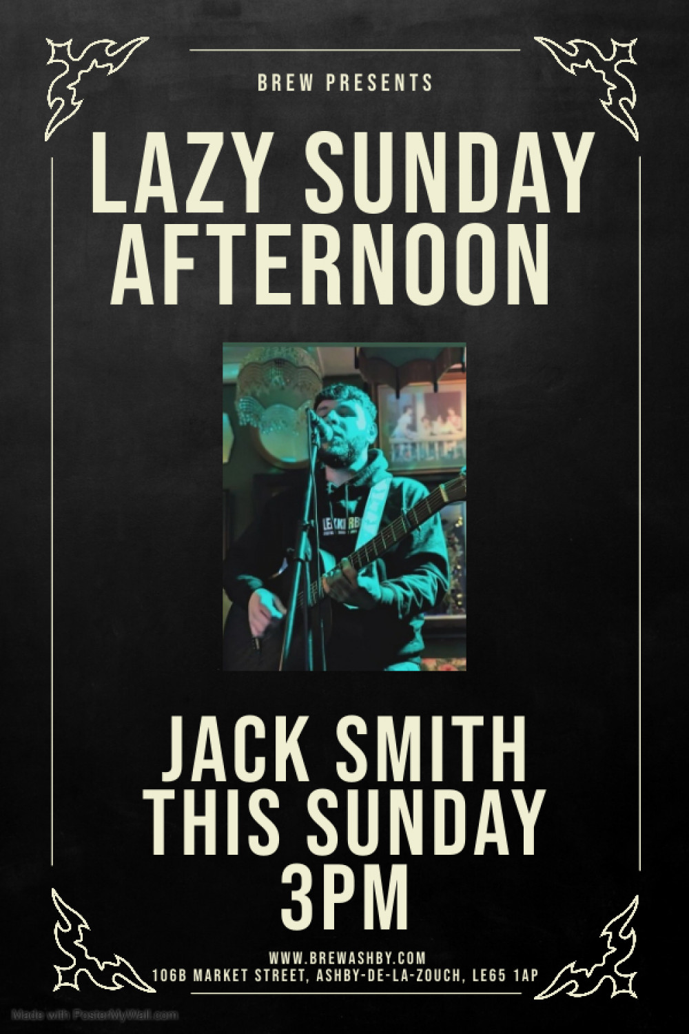 Lazy Sunday Afternoon Acoustic Sessions with Jack Smith at Brew, 106B Market Street, Ashby-de-la-Zouch