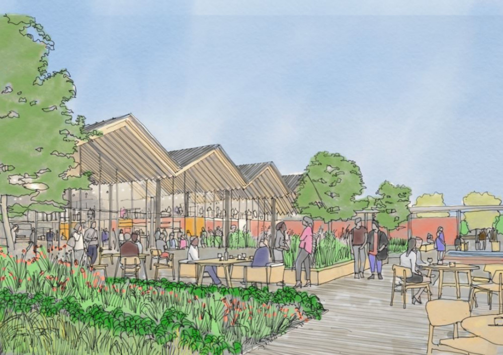 Illustrative drawing of how the new 'Tebay-style' Tatton Services could look.  Image: Tatton Estates and Westmorland Group