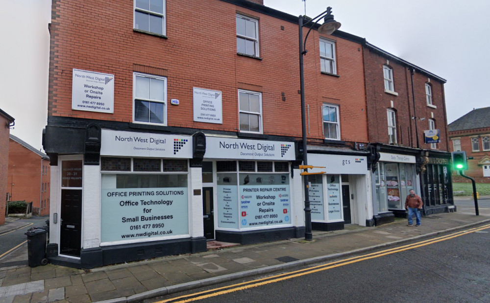 Plans have been submitted to convert North West Digital - the former printing shop on 29-31 Middle Hillgate - into new self-contained flats (Image - Google Maps)