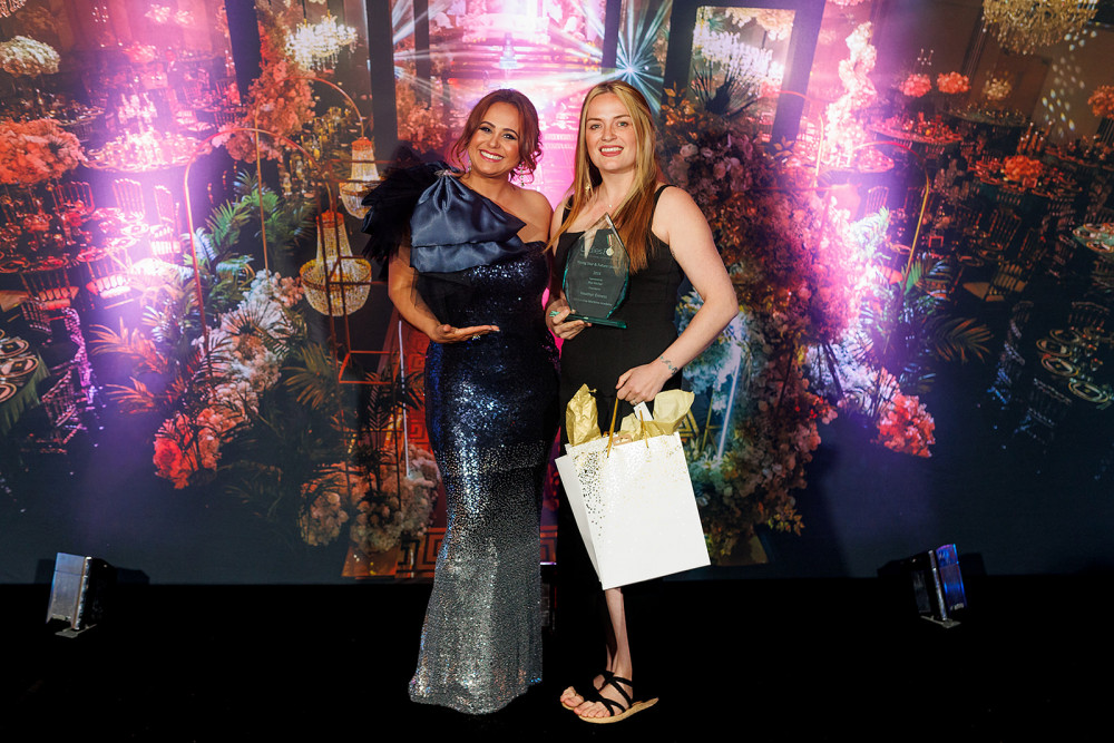 Heather Ennes from Whitehorse Maritime Academy receives the Rising Star & Future Leader Award from Bianca Rodrigues-Perry (image via Everybody Smile Photography)