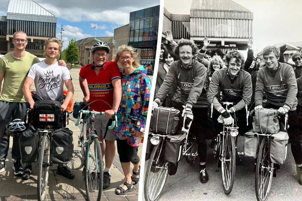 A Stockport lad is following the footsteps - or tyre tracks - of his father as he cycles from the UK to Australia (Images via SWNS)