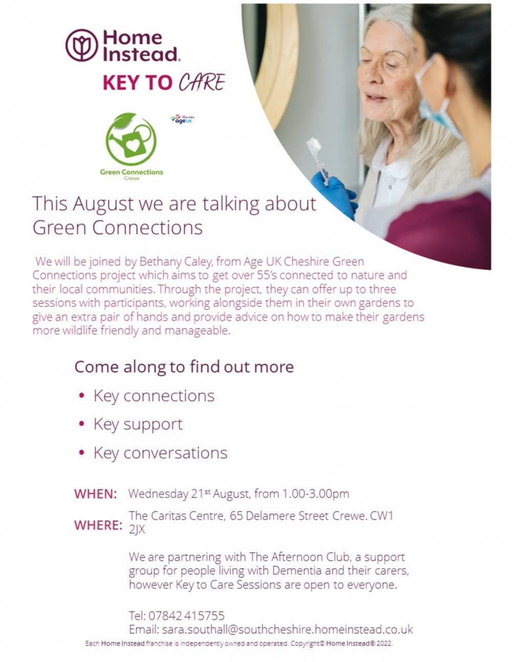 Key to Care with Age UK Cheshire Green Connections