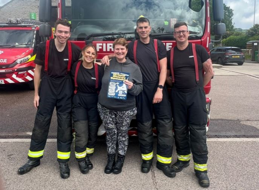 Rachel Rostron with some of the Wells Fire Station spinning team (Submitted) 