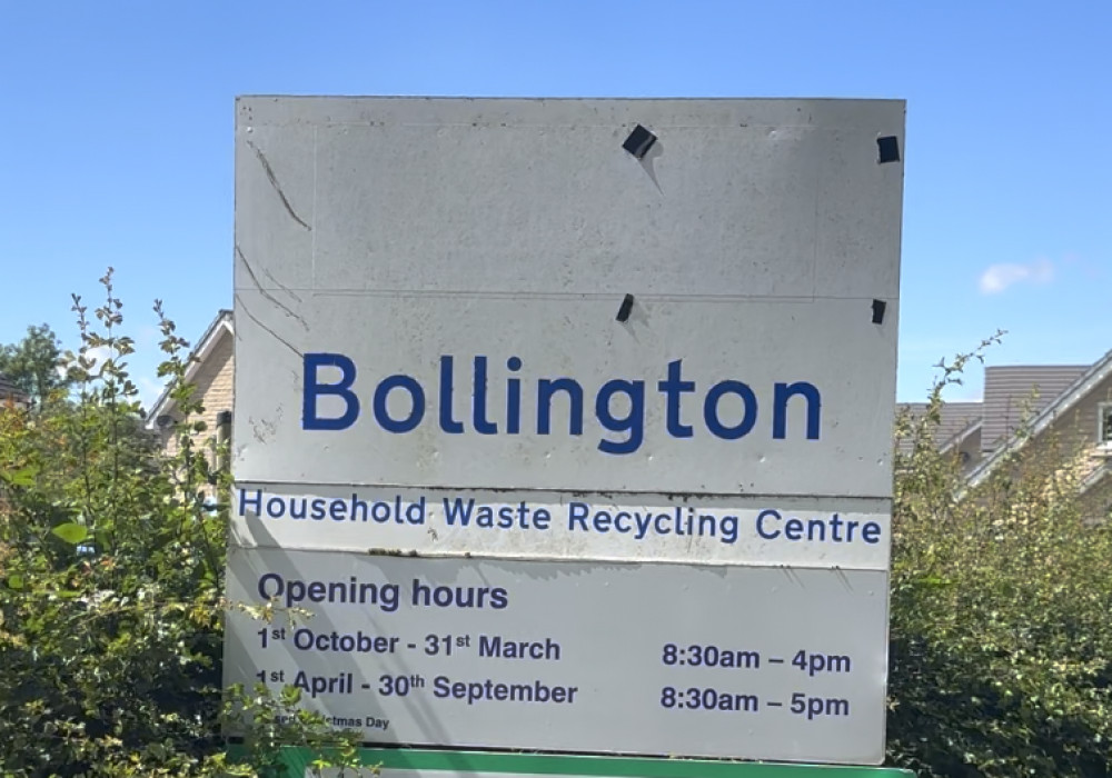 Bollington Household Waste Recycling Centre is to be 'mothballed' at an unspecified date, later this year. (Image - Macclesfield Nub News) 