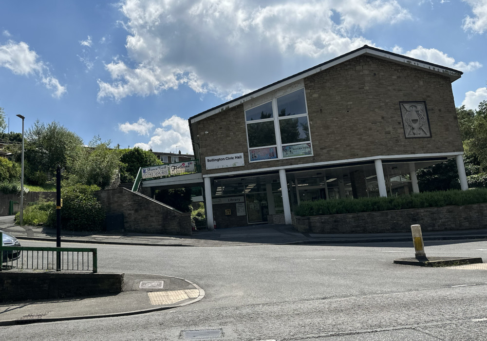 Bollington Library is located at Palmerston Street, Bollington, Macclesfield SK10 5JX.