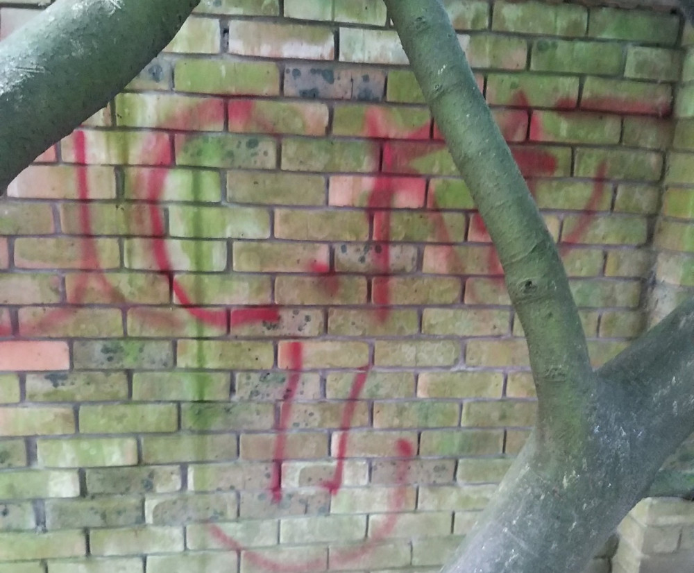 Graffiti spotted in Bullimore Wood (image supplied)