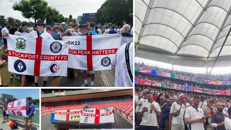 Stockport County fans have shared some of their pictures from the Euros in Germany, supporting both England and the Hatters (Images - see article for credits)