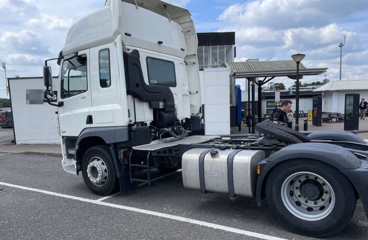 Operation Tramlines Police HGV catching road users. Image credit: LDRS. 