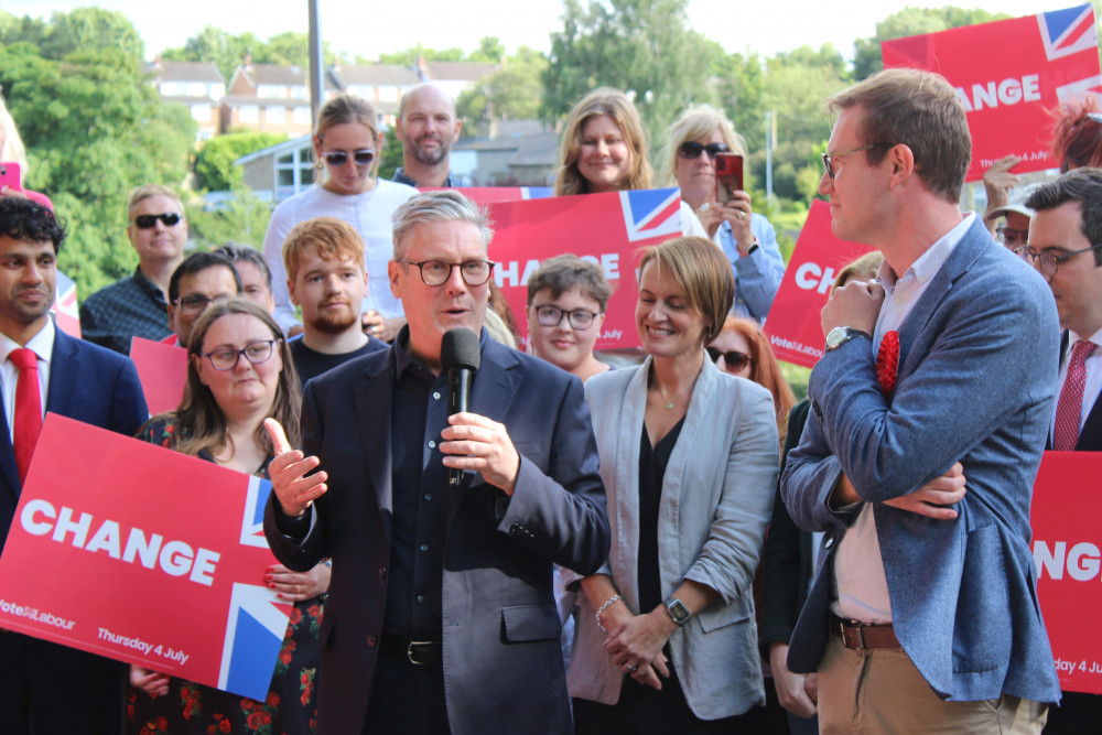 Keir Starmer spoke at a beer garden in Bollington today. 