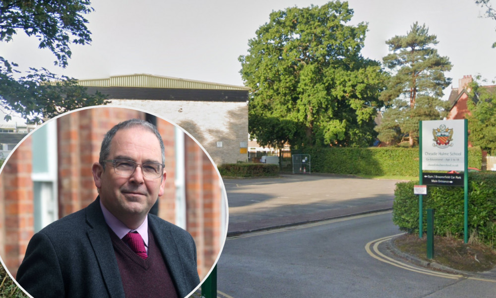 Cheadle Hulme School has cause for a 'double celebration' as it welcomes a new headteacher and a 'glowing' report from the Independent Schools Inspectorate (Images - Cheadle Hulme School / Google Maps)